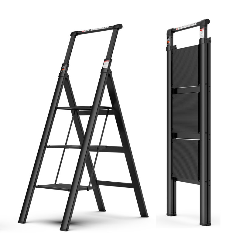 WFX Utility™ Dowden Foldable 3 Story Aluminum Ladder With Wide NonSlip
